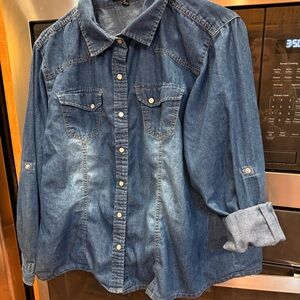 New‎ Look Blue Denim Button 2x